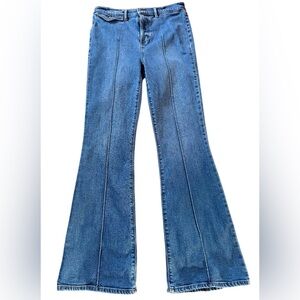 LOFT Medium Blue Flare Jeans with Front Seams